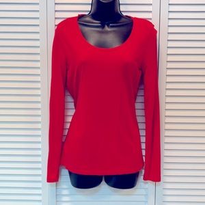 Ann Taylor long sleeve scoop neck tee M